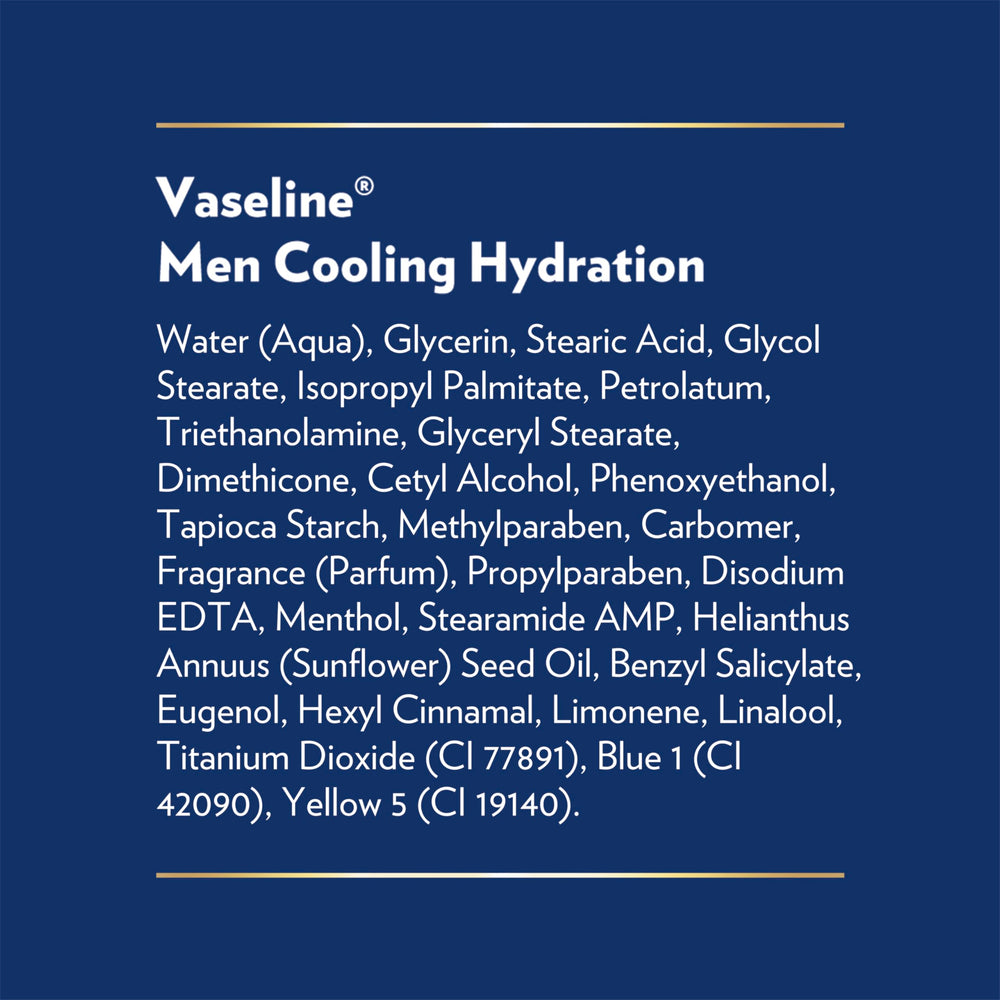Non-greasy absorption of Vaseline Men cooling hydration lotion on skin