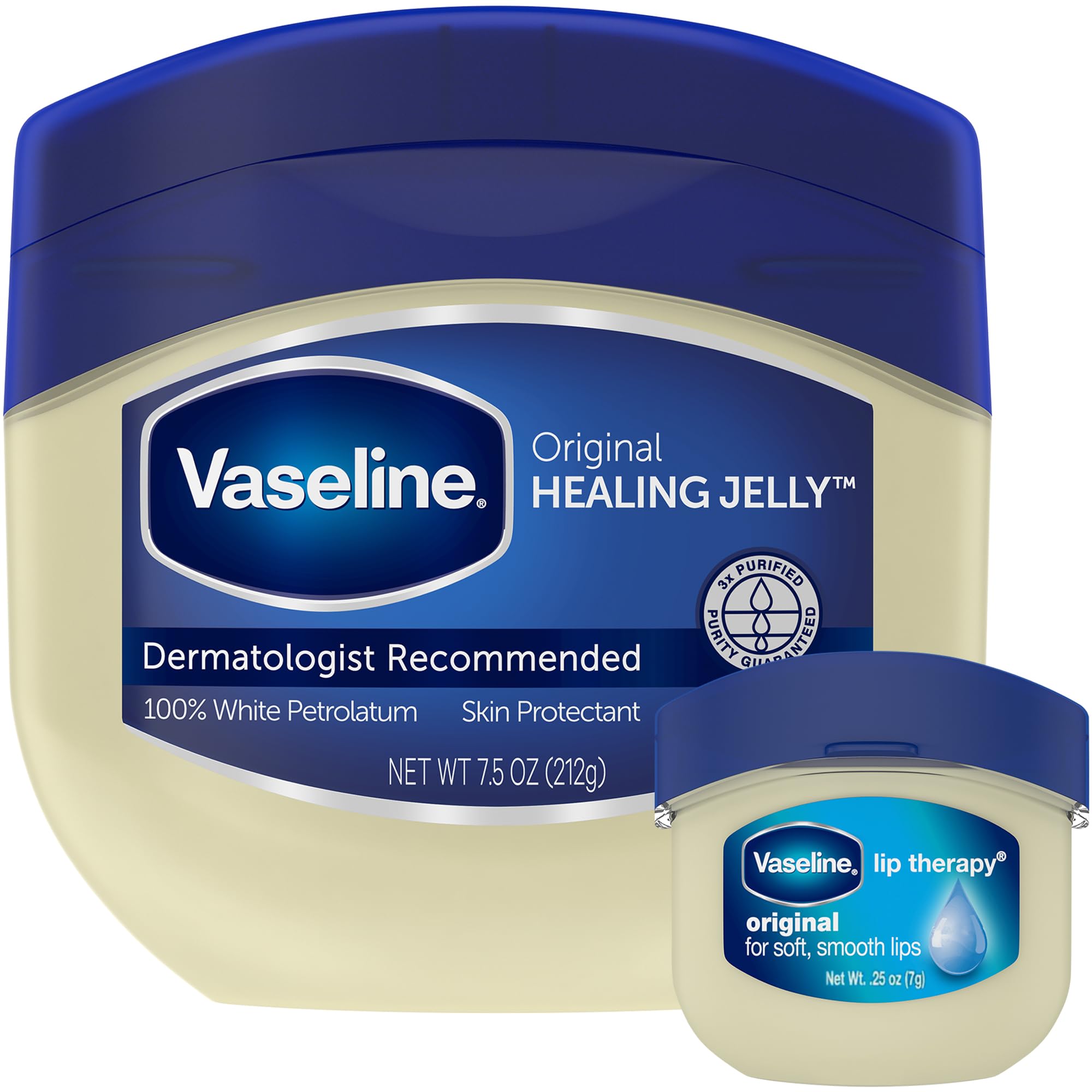 Vaseline Original Healing Jelly 7.5 oz jar demonstrates a deep moisturizing barrier for dry skin