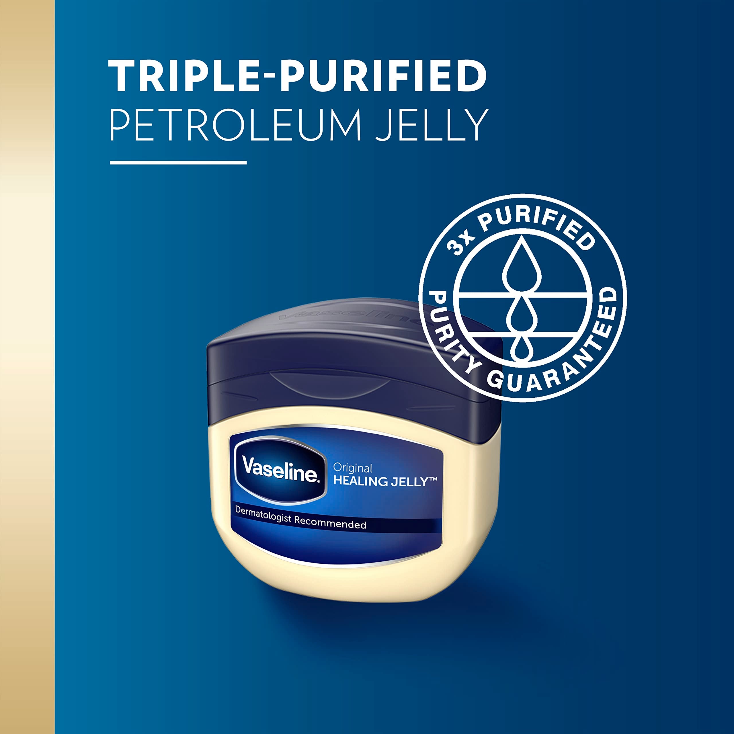 Vaseline Original hidrata la piel seca y ayuda a suavizar la sequedad.
