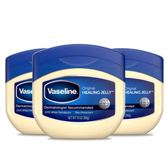 Vaseline Original: pack de tres frascos de 13 oz para cuidado diario de la piel.