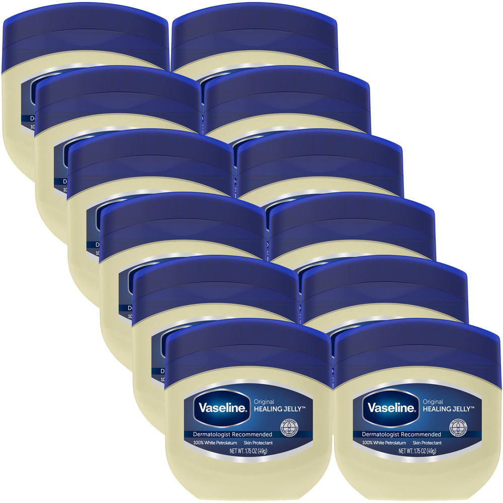 Vaseline Petroleum Jelly Original jar for on-the-go dry skin protection.