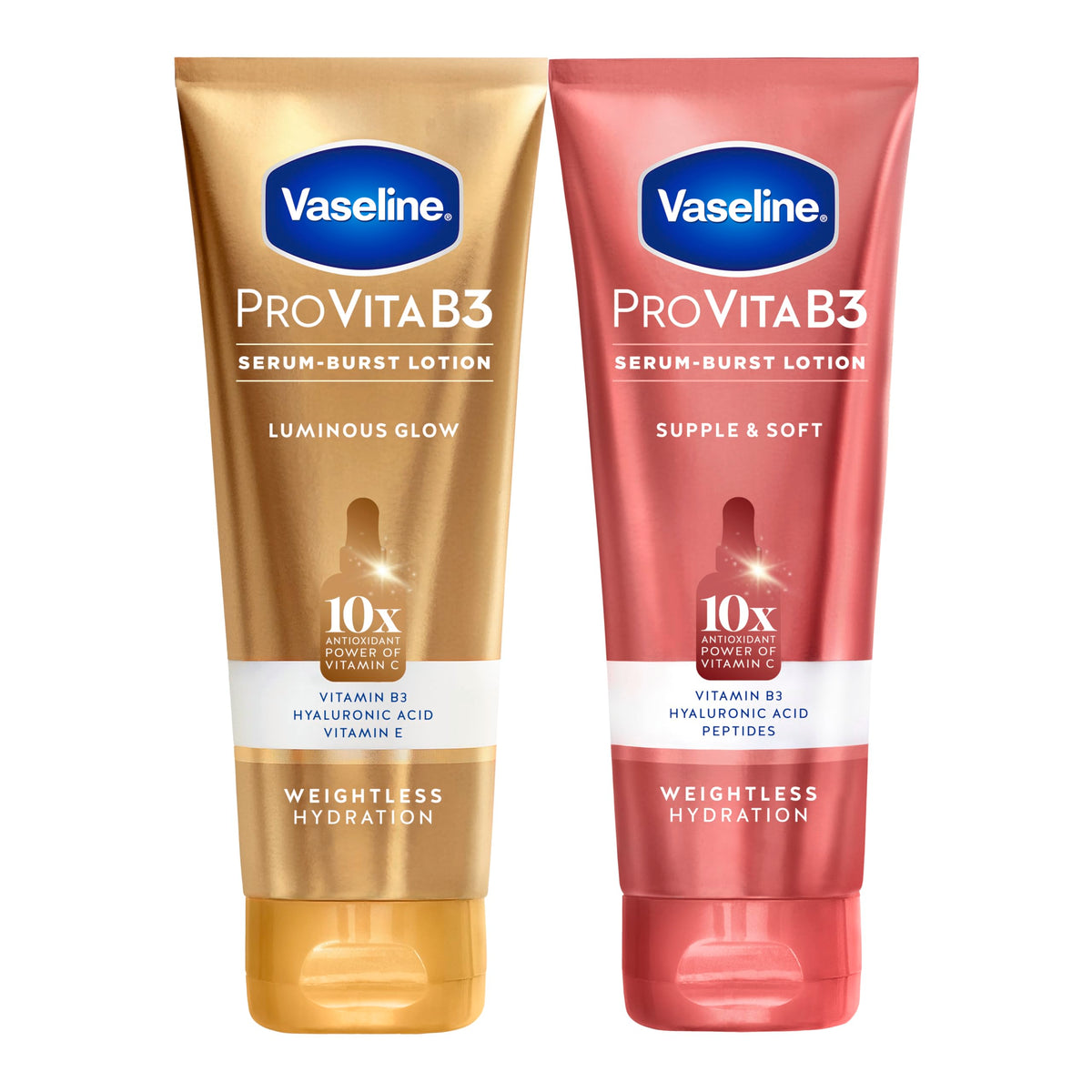 Vaseline Pro VitaB3 Serum Burst Lotion en botella para hidratación diaria