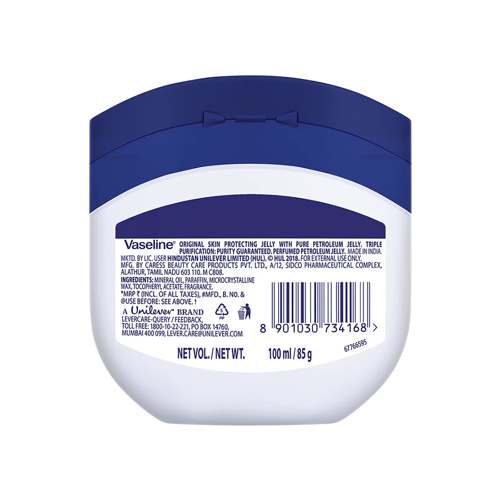 Vaseline Pure Skin Jelly Original in a travel-friendly multi-use balm setup.
