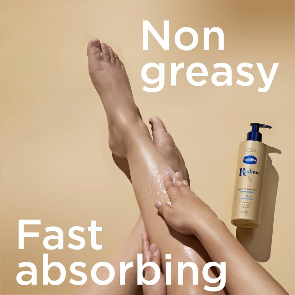 Envase sin parabenos de Vaseline Radiant X para cuidado seguro.