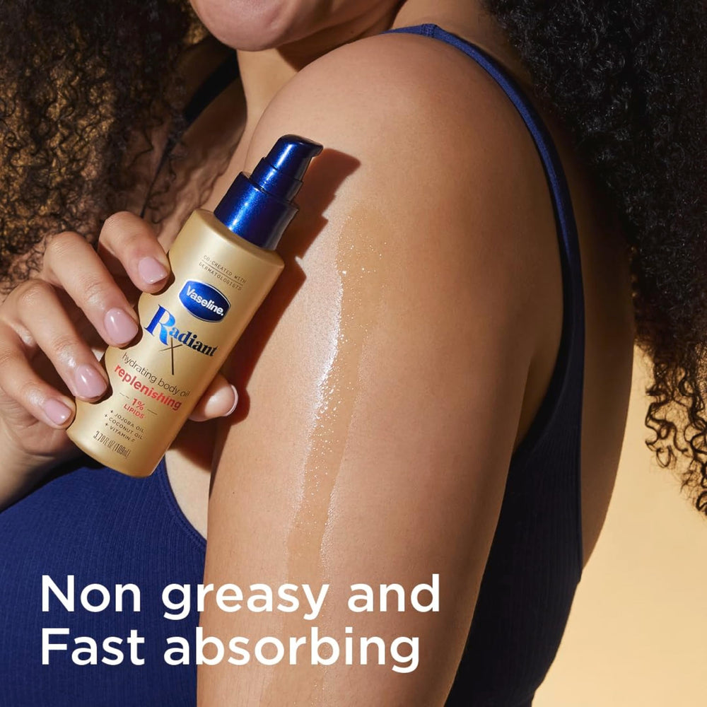 Vaseline Radiant X texture shot illustrating fast absorption without residue.