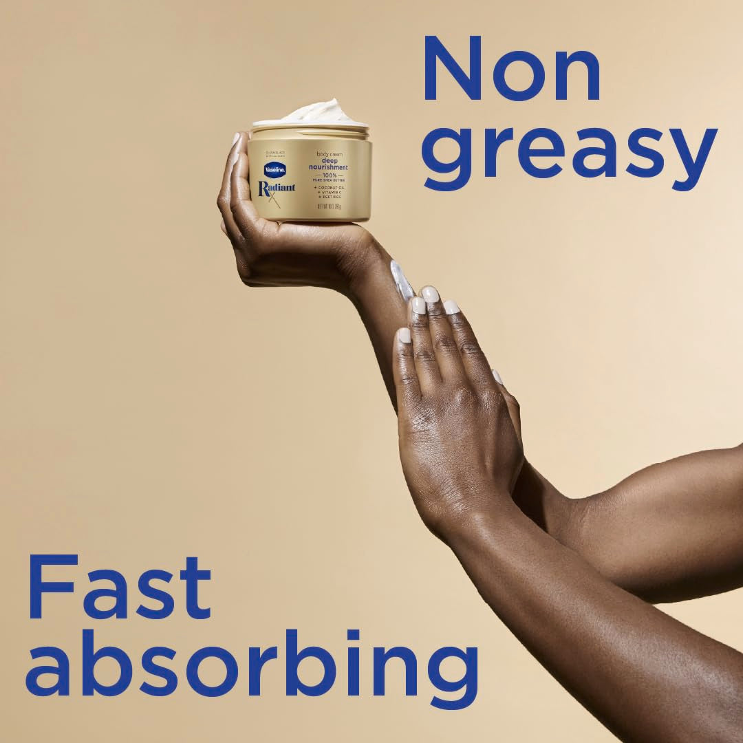 Vaseline Radiant X con vitamina C y péptidos para piel luminosa.