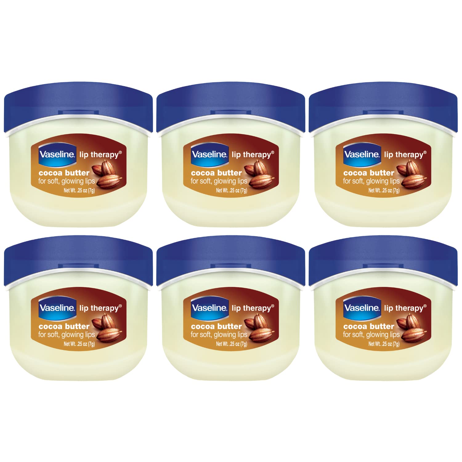 Bálsamo labial Vaseline terapia cacao manteca, conjunto mini para hidratación diaria.