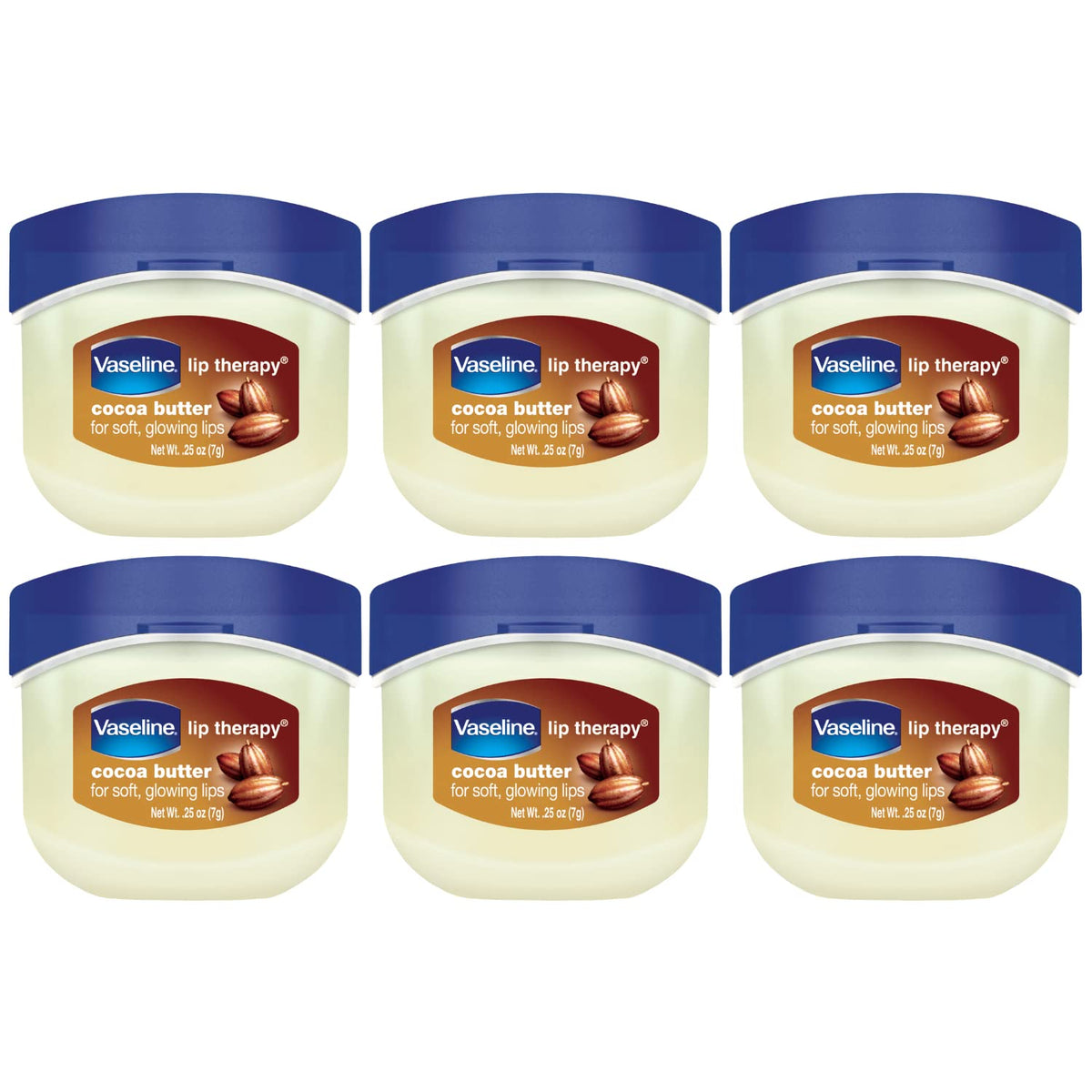 Bálsamo labial Vaseline terapia cacao manteca, conjunto mini para hidratación diaria.