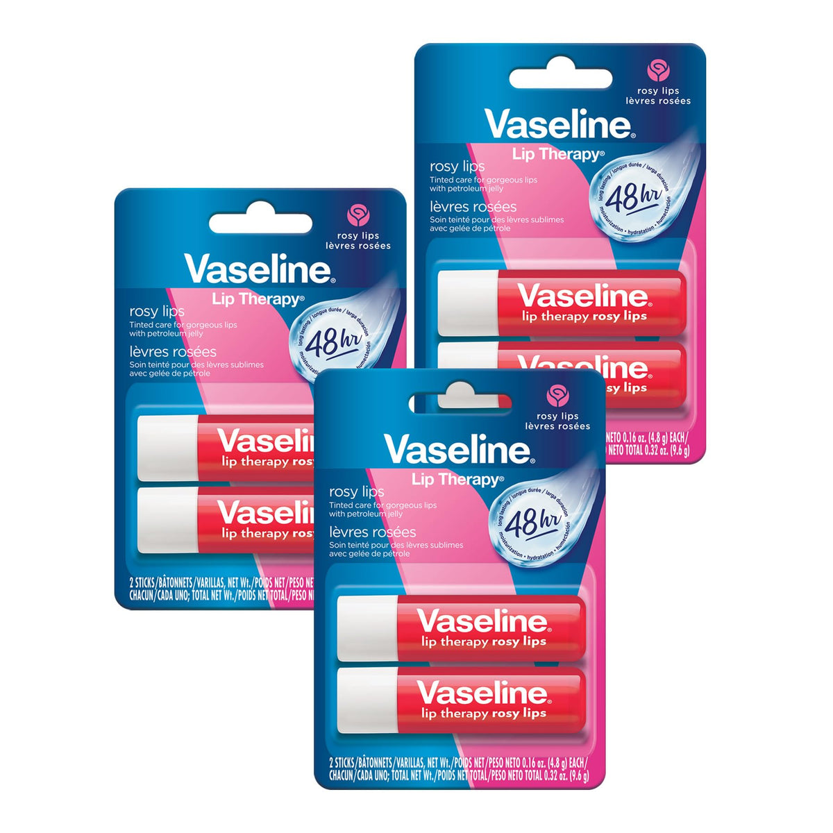 Vaseline Lip Therapy Rosy en stick rosado, hidratación suave para labios