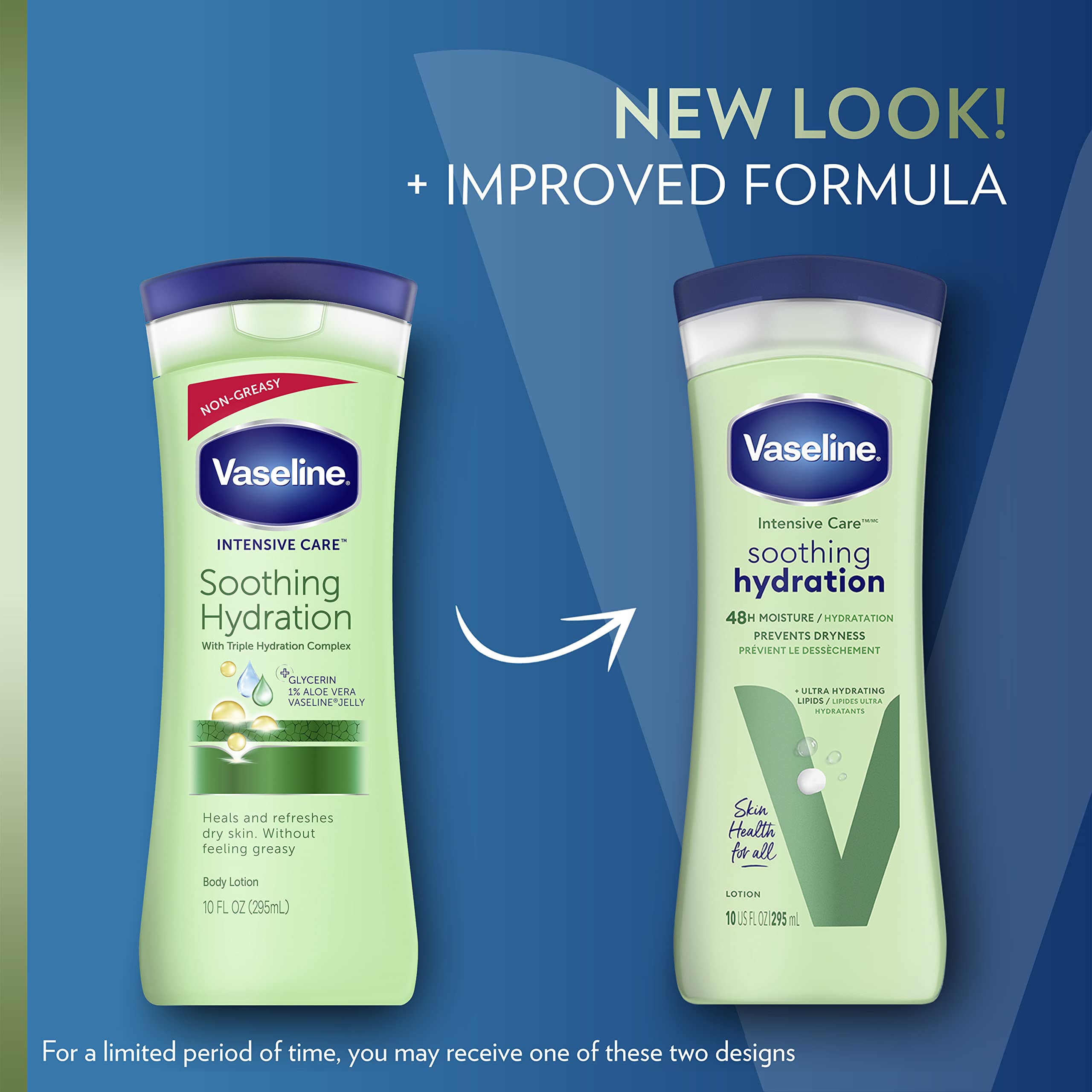 Vaseline Textura de absorción rápida, sensación fresca al aplicar.