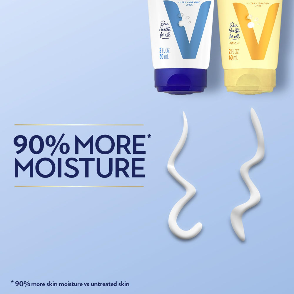 Travel-sized Vaseline lotion duo ready for on-the-go use.