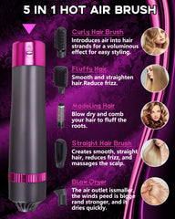 VASONNI close-up of 5-in-1 styling bristles for straight, curled, or voluminous looks.