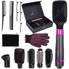 VASONNI 5 in 1 hair dryer brush front view for quick drying and smooth styling.