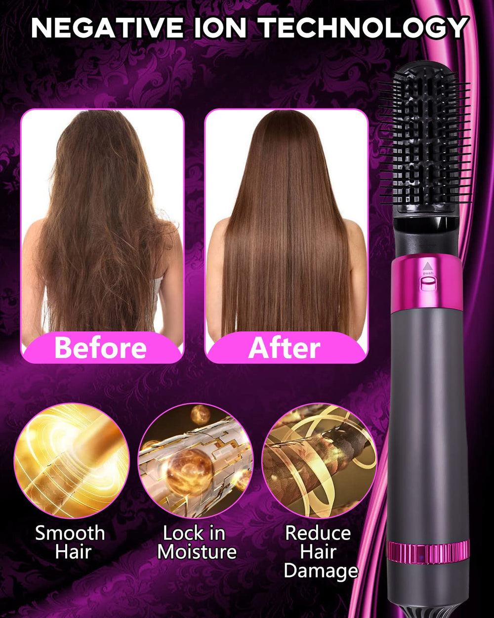 Removable brush head by VASONNI enabling easy cleaning and compact storage.