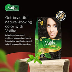 Vatika Naturals glossy black finish highlights vibrant, long-lasting color and shine