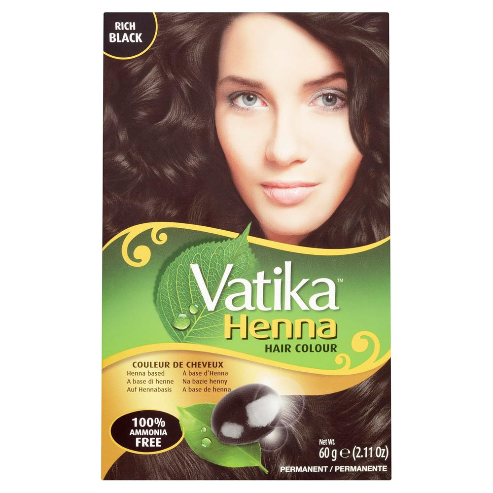 Vatika Naturals Rich Black dye sachets for precise, mess-free application