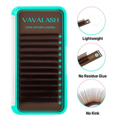 VAVALASH dark brown lashes 0.03-cc, 8-12mm length in neat tray for easy use.