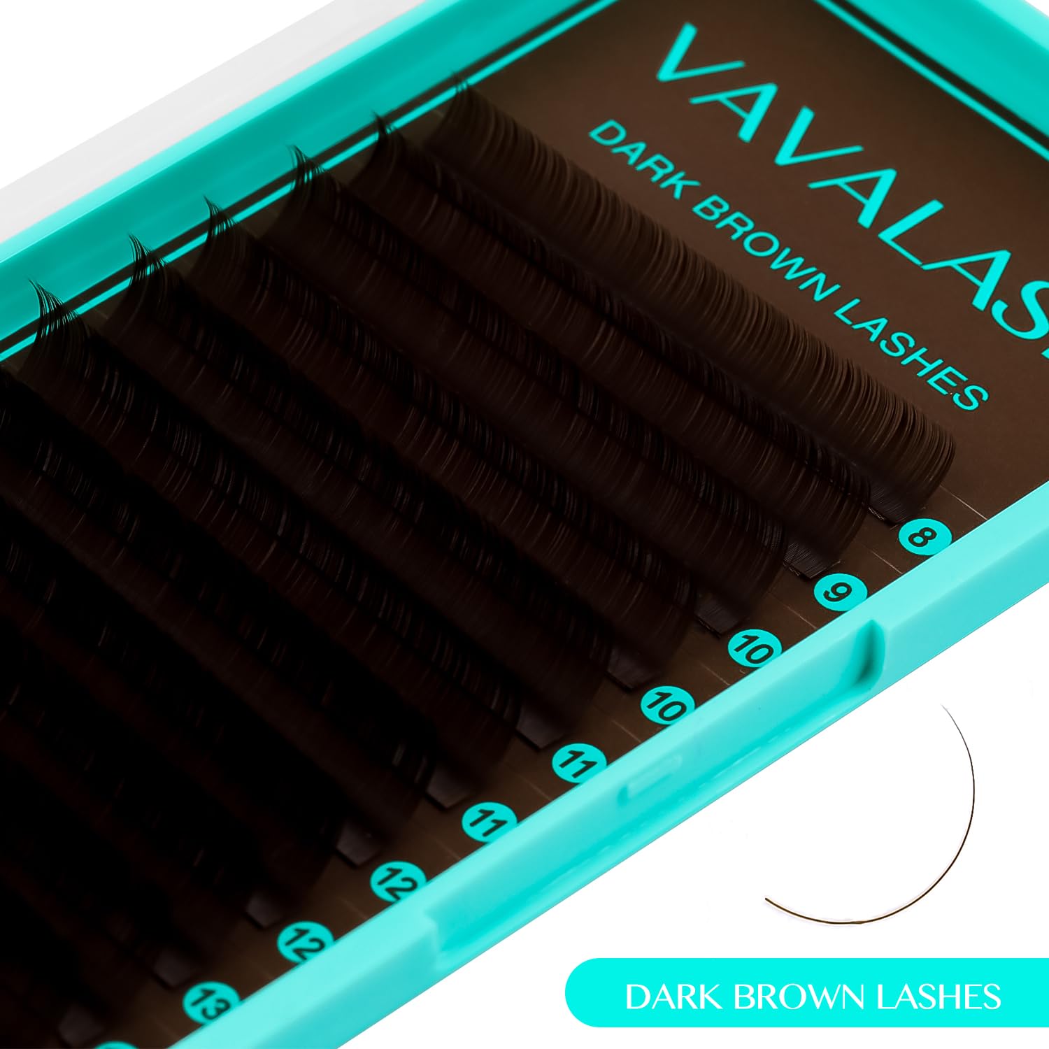 VAVALASH dark brown lashes 0.05 thickness with CC curl for soft volume.