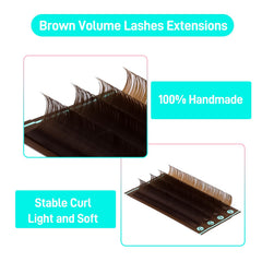 VAVALASH dark brown lash extensions 0.07 x C curl 9-14mm for fuller look