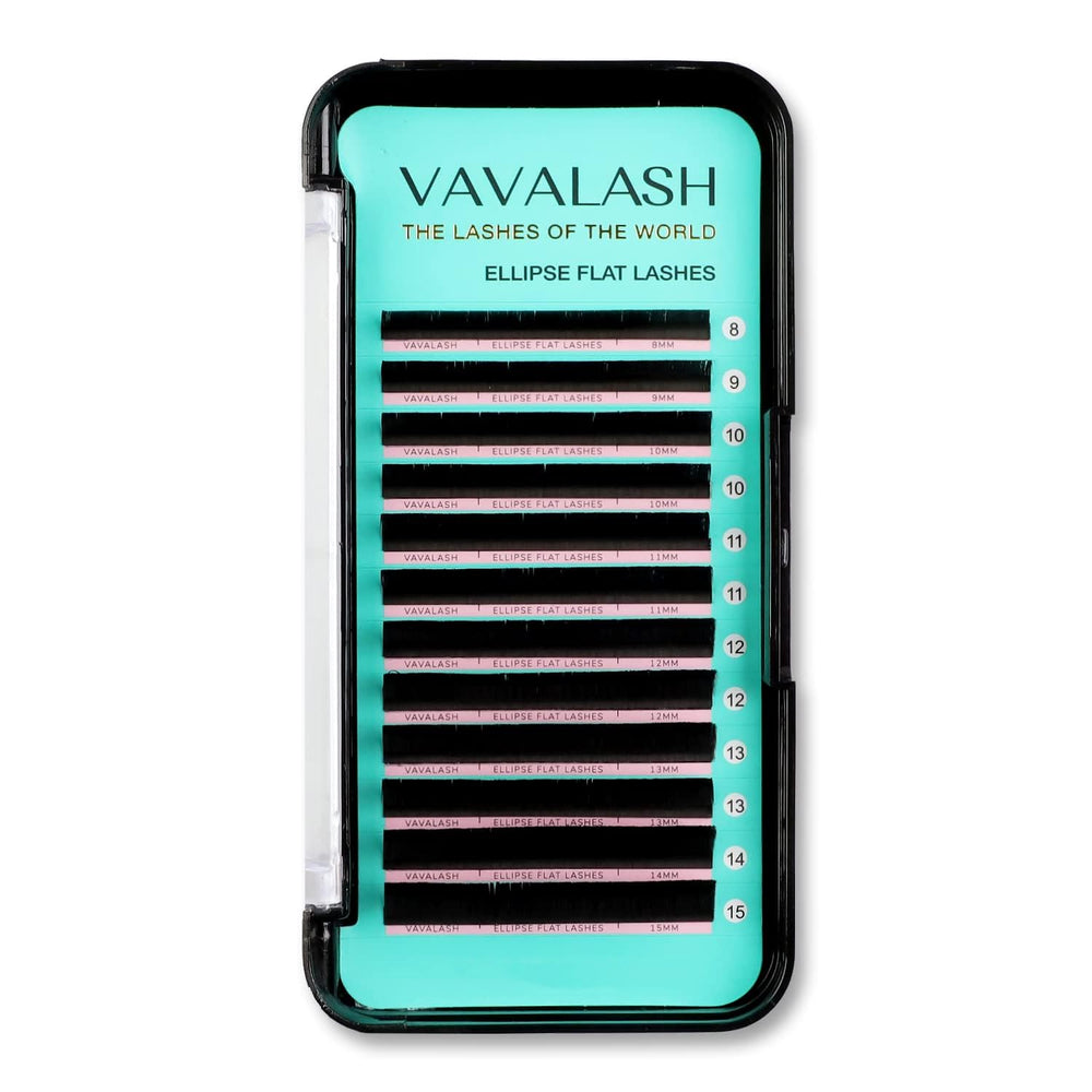 VAVALASH Ellipse flat lashes 0.15mm D curl for dramatic, lightweight results.