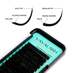 VAVALASH ellipse hollow base enhances adhesion for fuller lash line.
