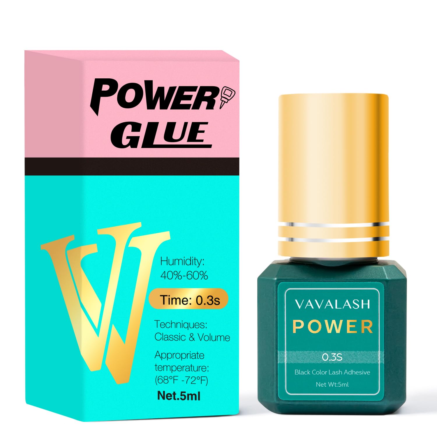 VAVALASH Infinit Power glue bottle shows strong hold for extended lash wear