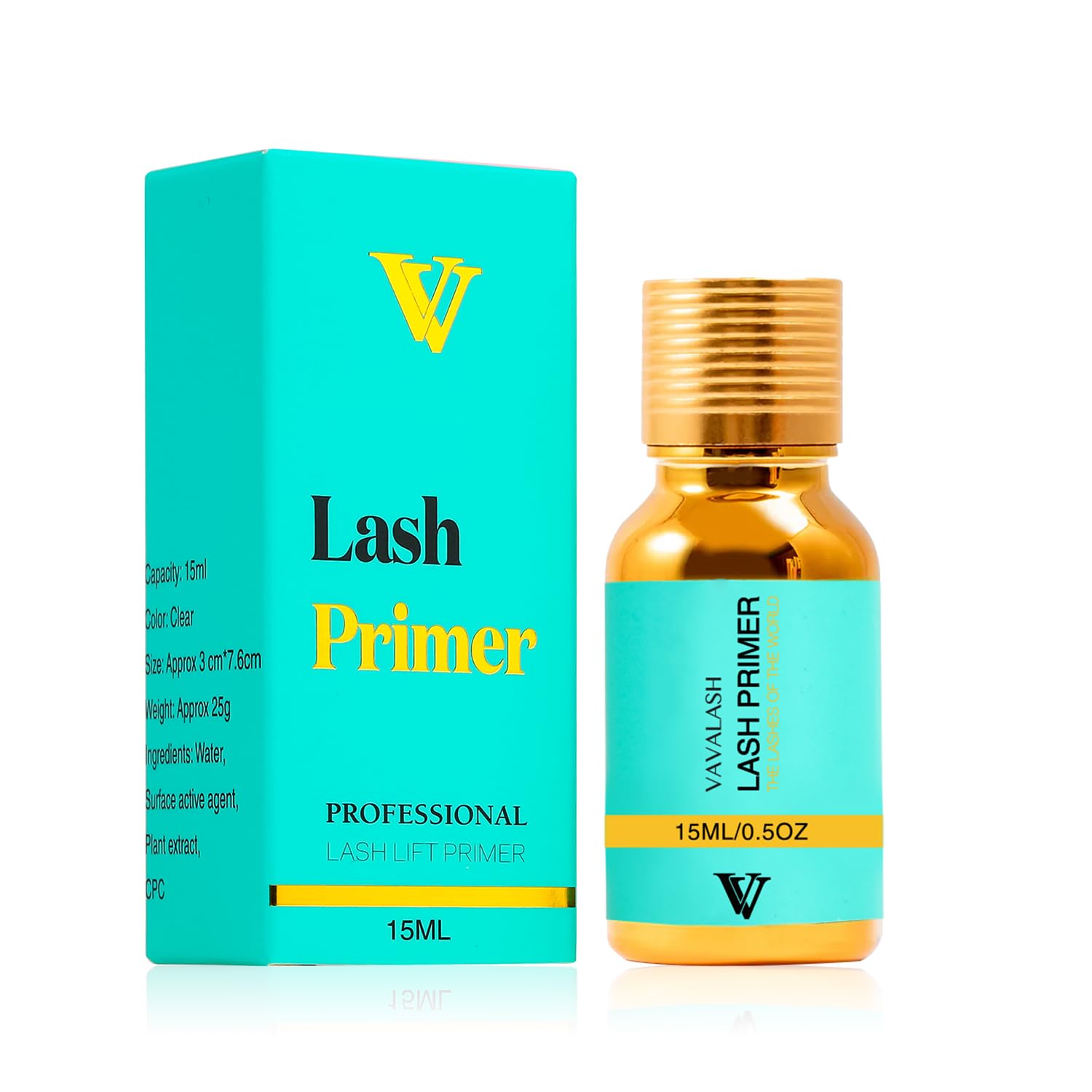 VAVALASH botella de primer de pestañas, 15 ml, base uniforme para extensiones.