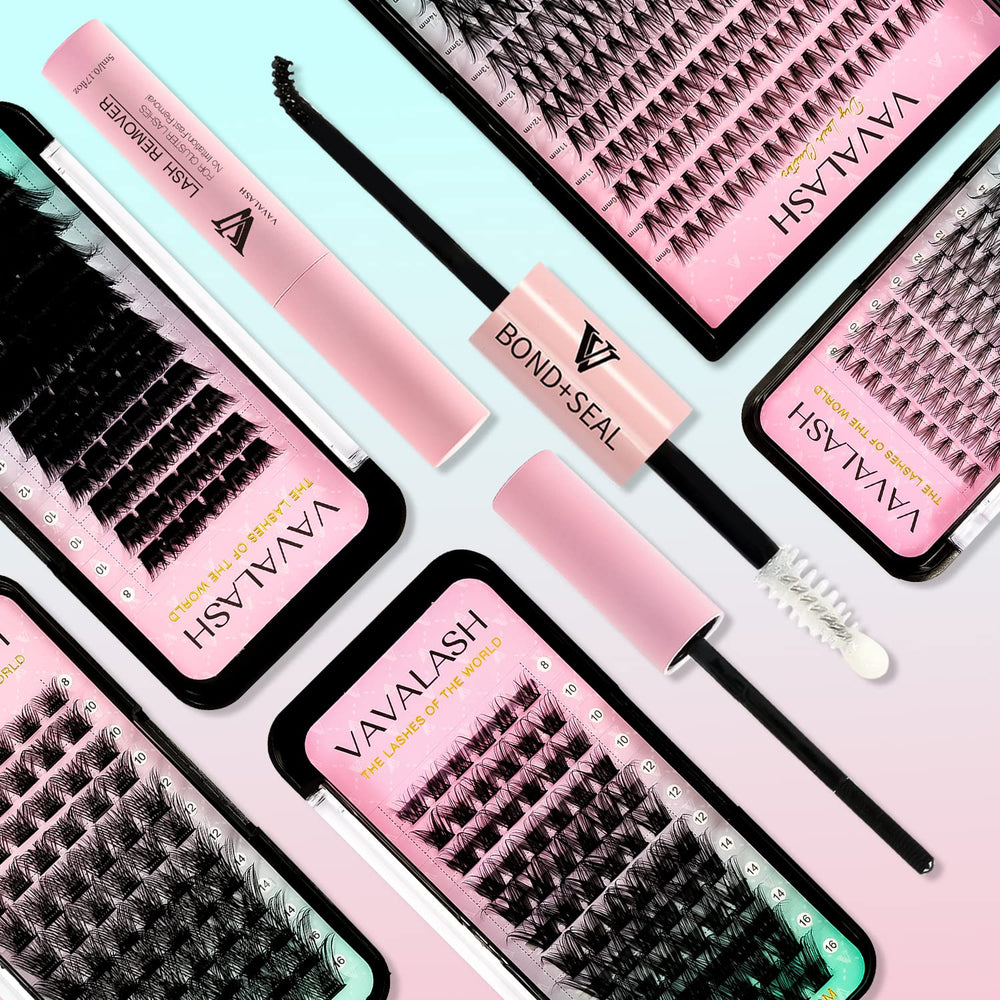 VAVALASH packaging showing 5ml bottles for a complete lash set.
