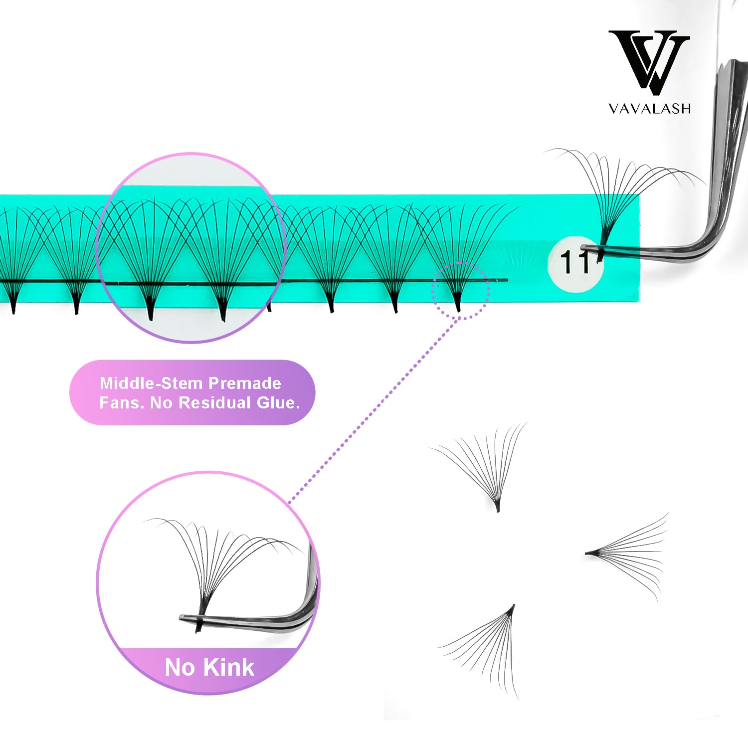 Light base design facilitates easy application and natural blending with glue