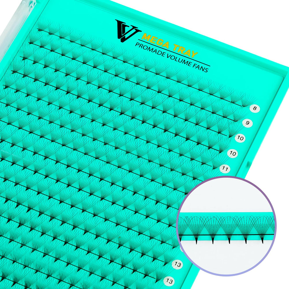 VAVALASH Premade Fans with silk PBT material for a soft, lightweight look