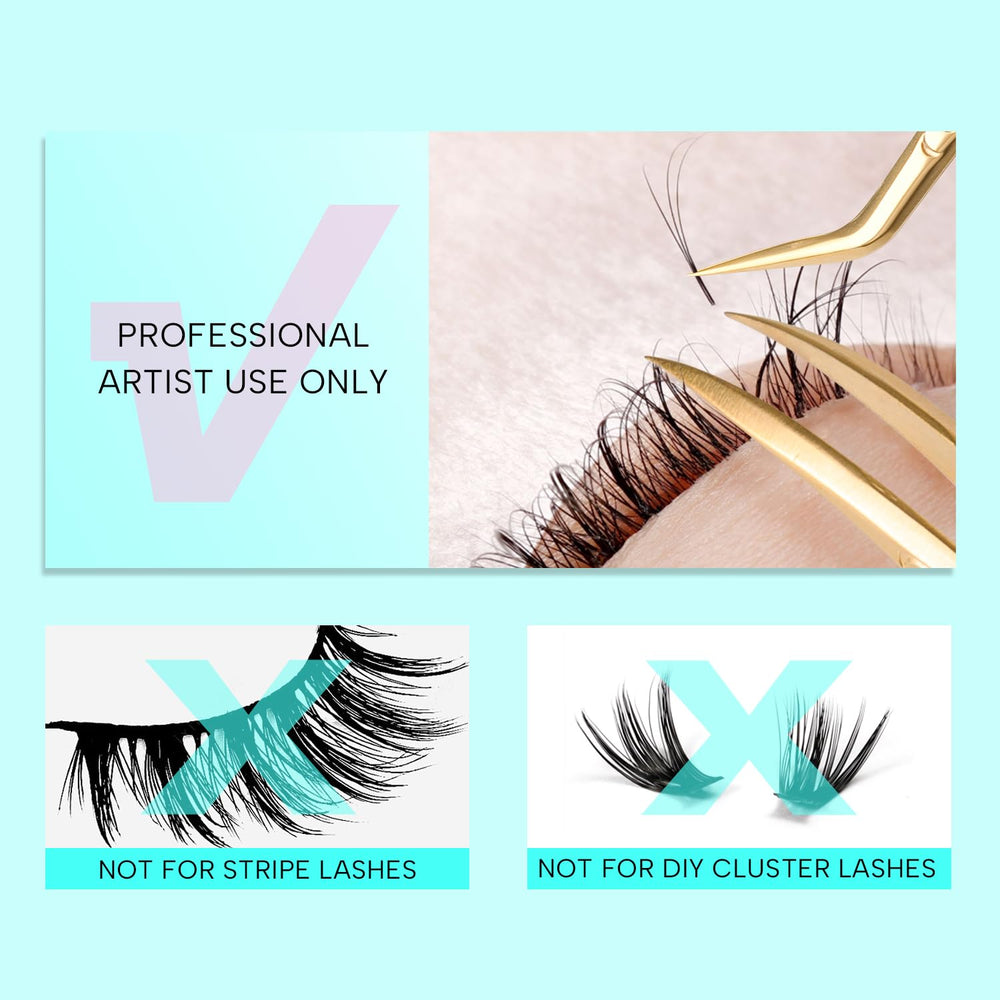 Professional lash artist using VAVALASH Volume Plus in a salon for precise extension placement.