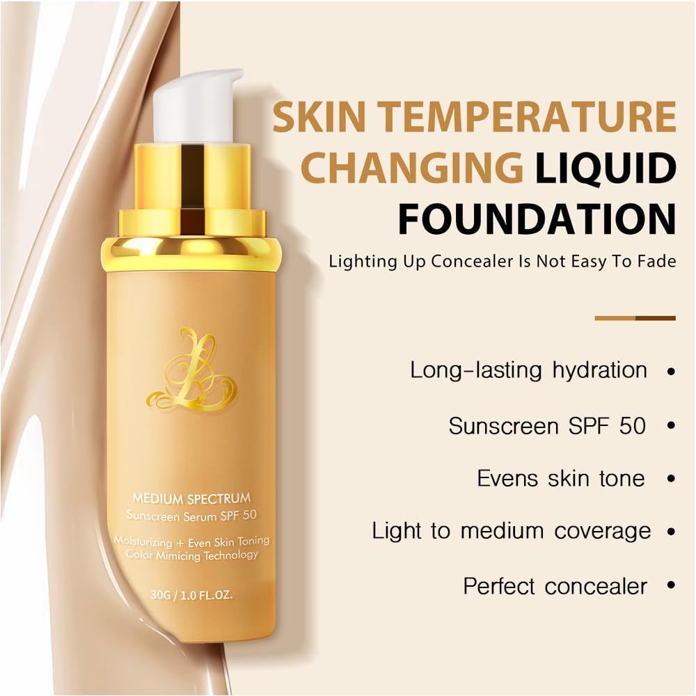 VBEYD Foundation 4 en 1, cambio de tono en crema para igualar piel