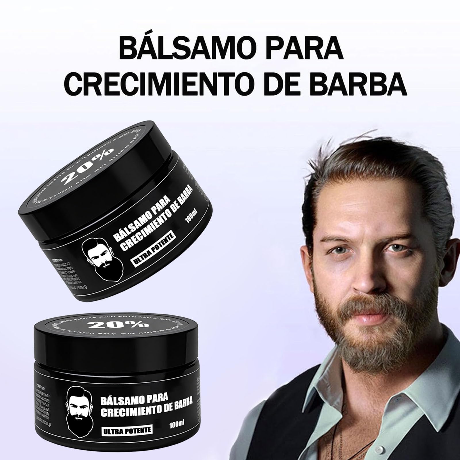 Natural botanicals and essential oils in Vbolre balm shown on label.