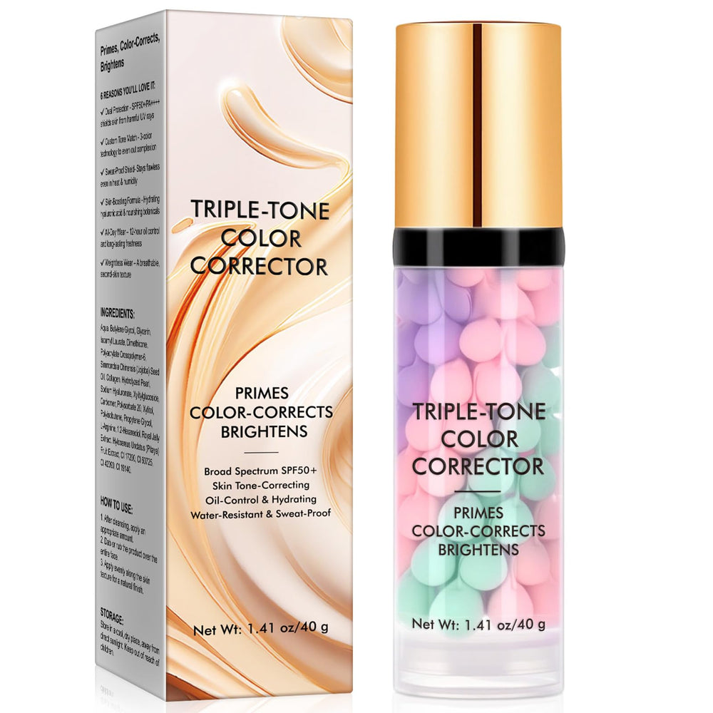 Vceeoy primer facial con protección SPF50+ para un tono uniforme y piel protegida.