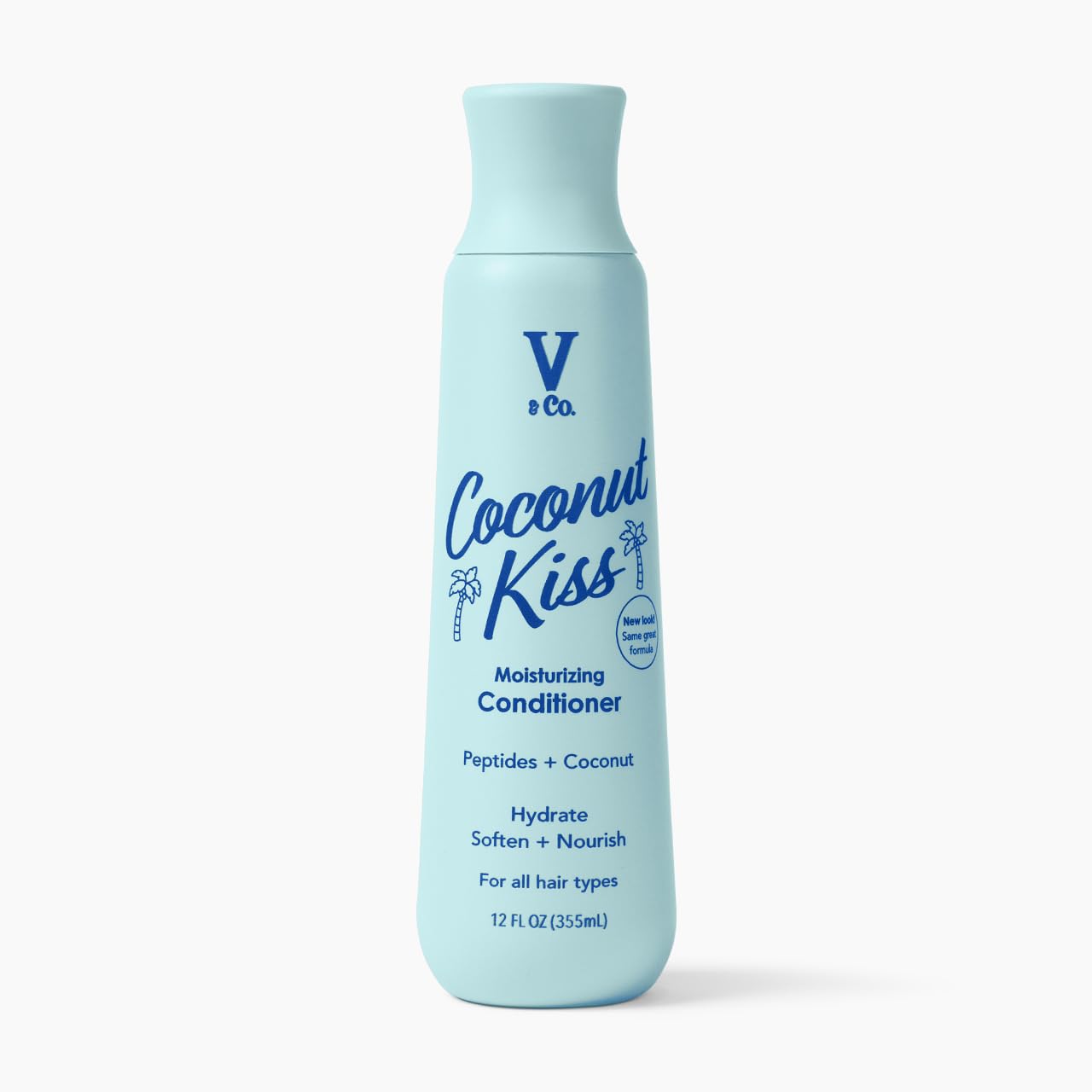 V&Co Moisturizing Conditioner bottle pours for lightweight hydration and smooth hair