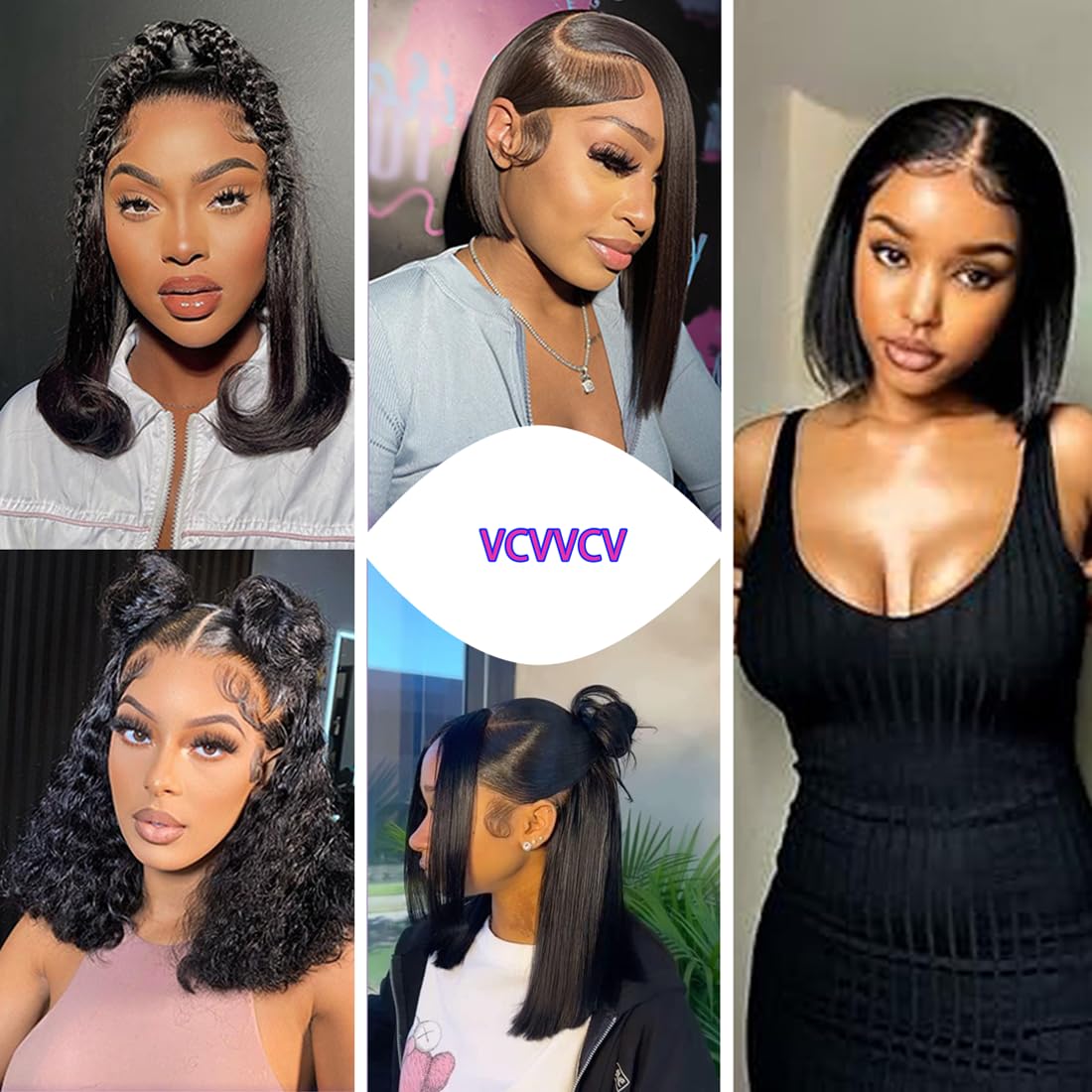 VCVVCV 180 density bob wig adds fullness without heaviness.