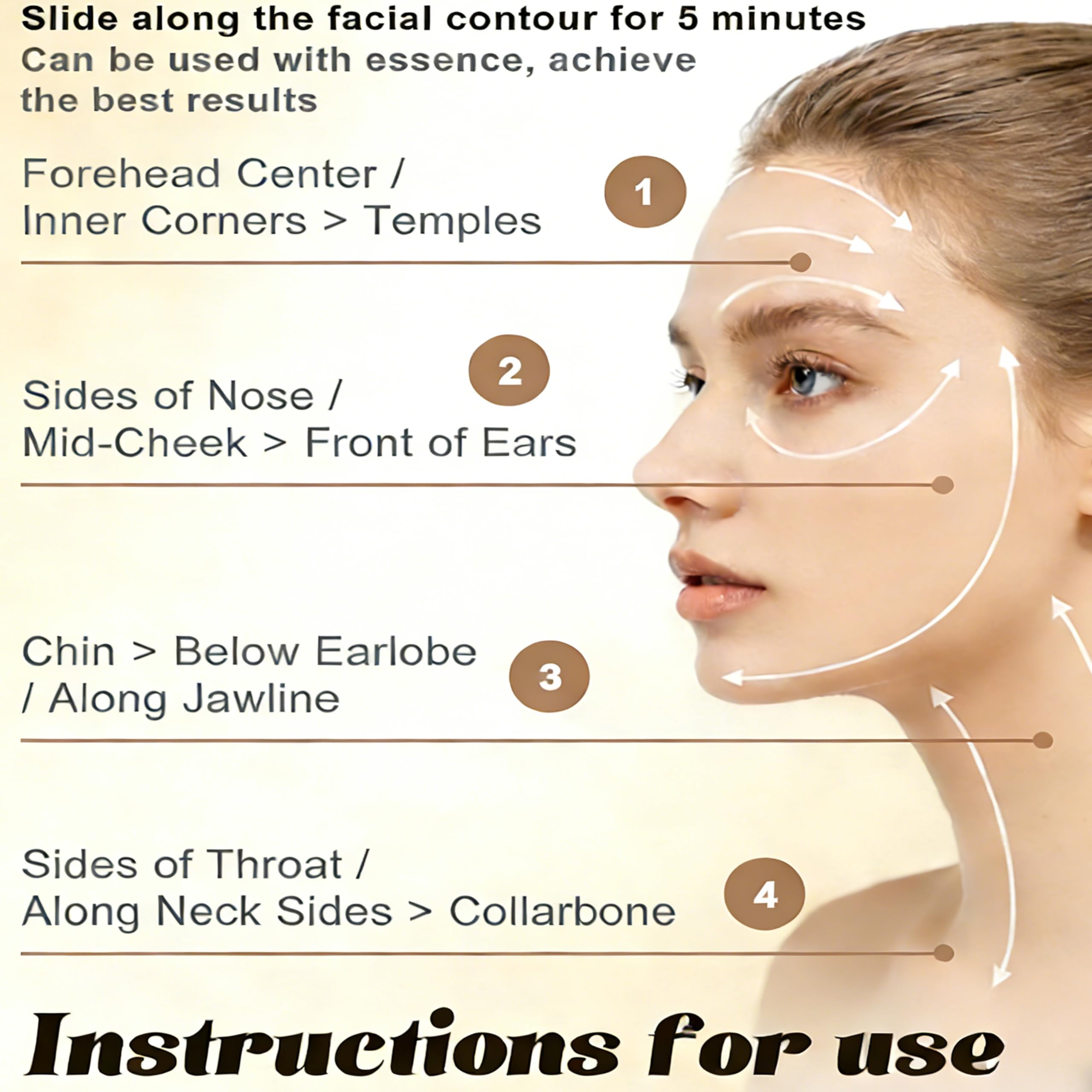 VDDO brush on neck and decolletage for relaxing contour massage.