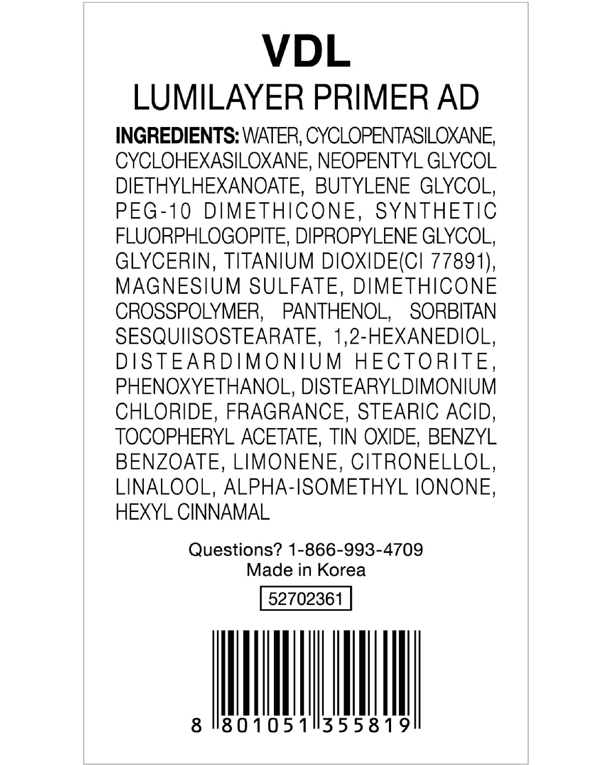 VDL Lumilayer Primer: fórmula hidratante para piel fresca durante todo el día