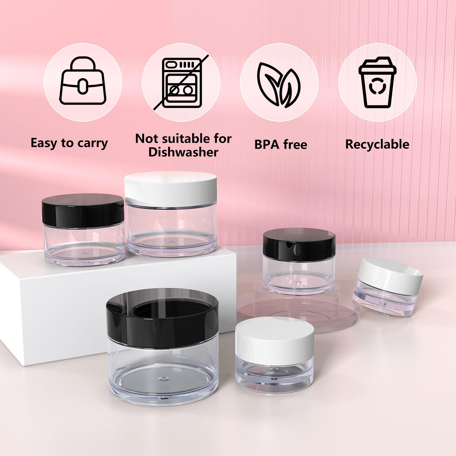 VEAIDE travel containers 1oz jar for lotions and serums