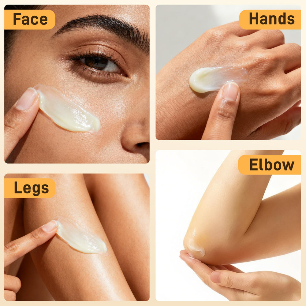 Veakoo close-up texture emphasizes gentle, unscented skincare suitable for sensitive skin.