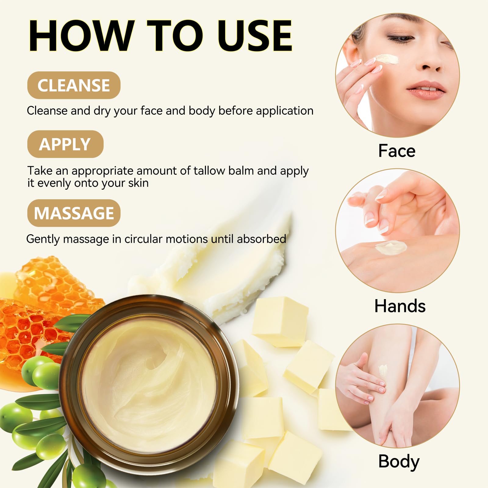 Veakoo crema corporal con sebo de res, hidratación prolongada.