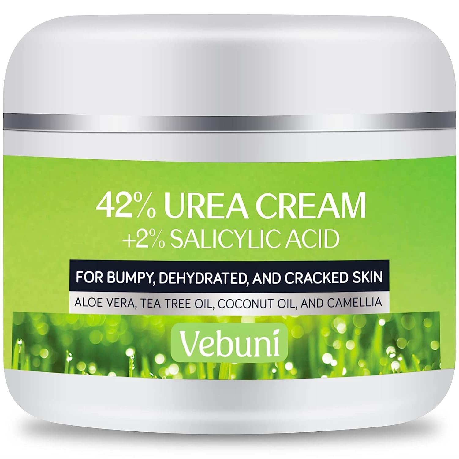 Crema Urea Vebuni para pies, suaviza callos y piel seca.