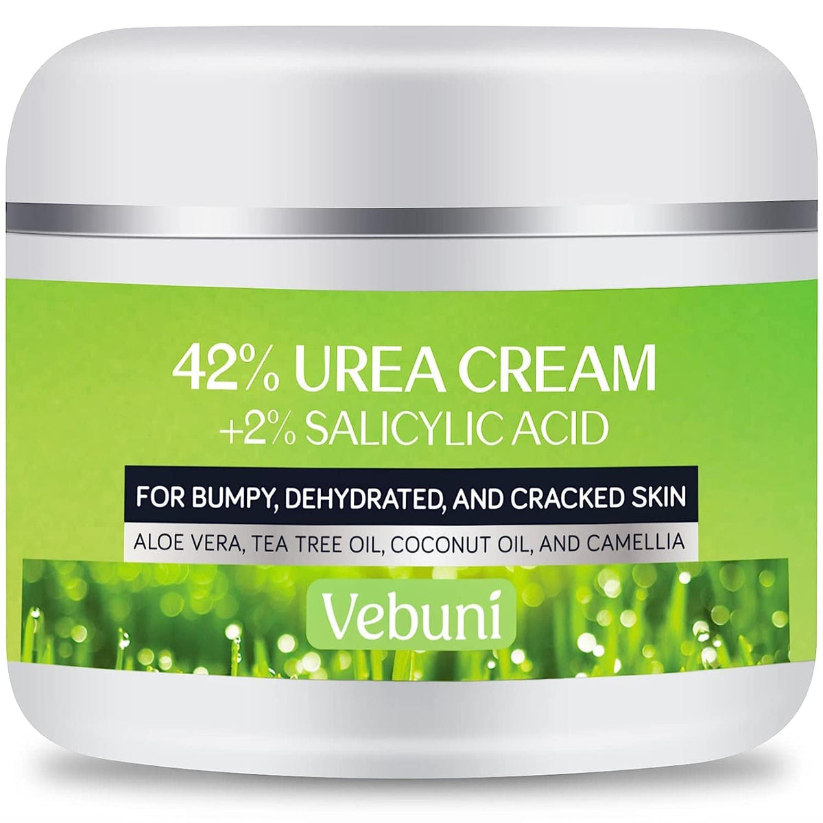 Crema Urea Vebuni para pies, suaviza callos y piel seca.