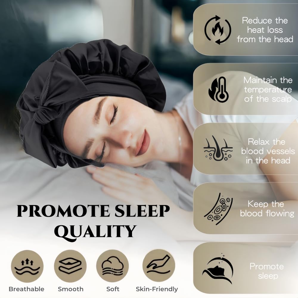 VECIIR Adjustable Tie Sleep Cap fits any head size securely.
