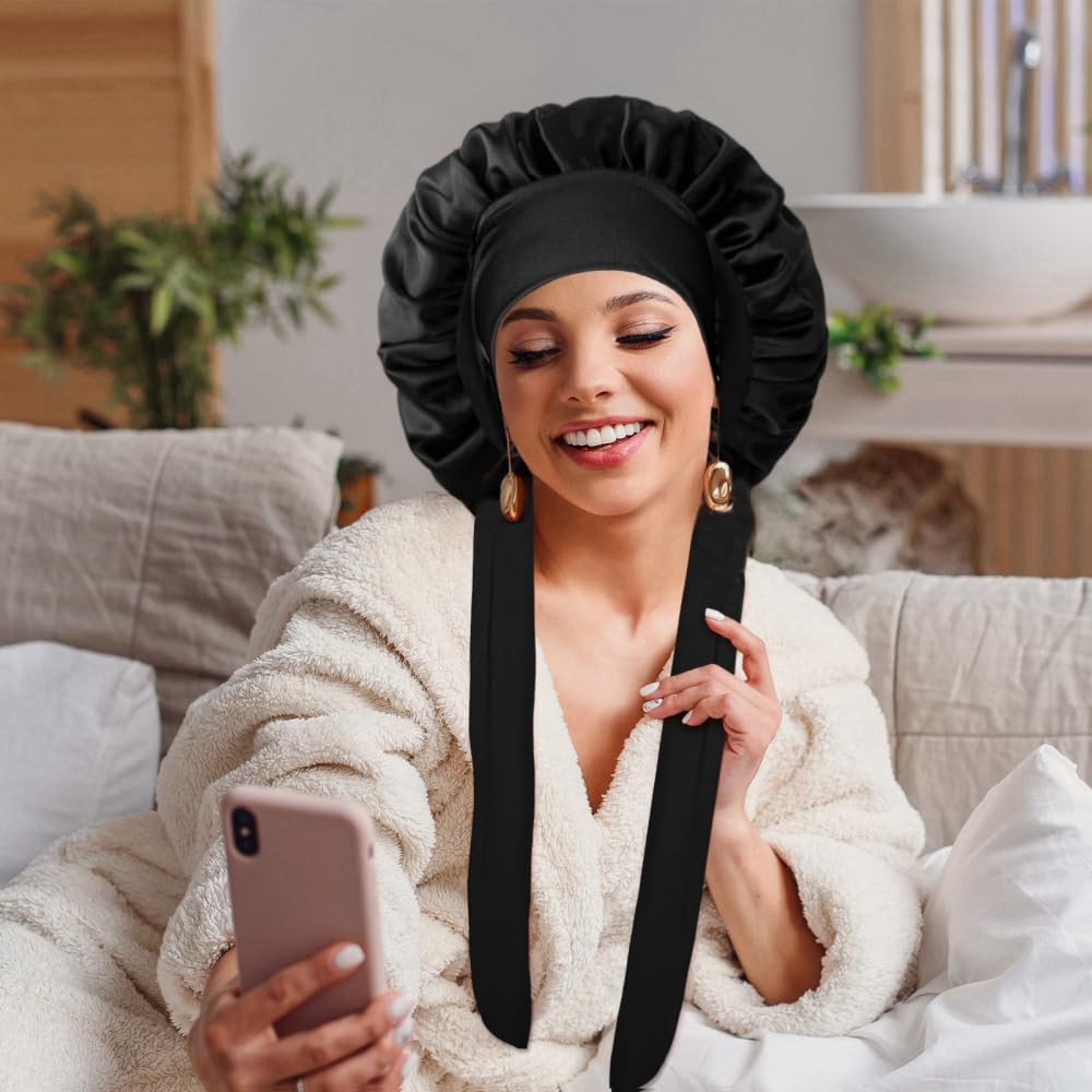 VECIIR Versatile Satin Bonnet suits skincare and beauty routines.