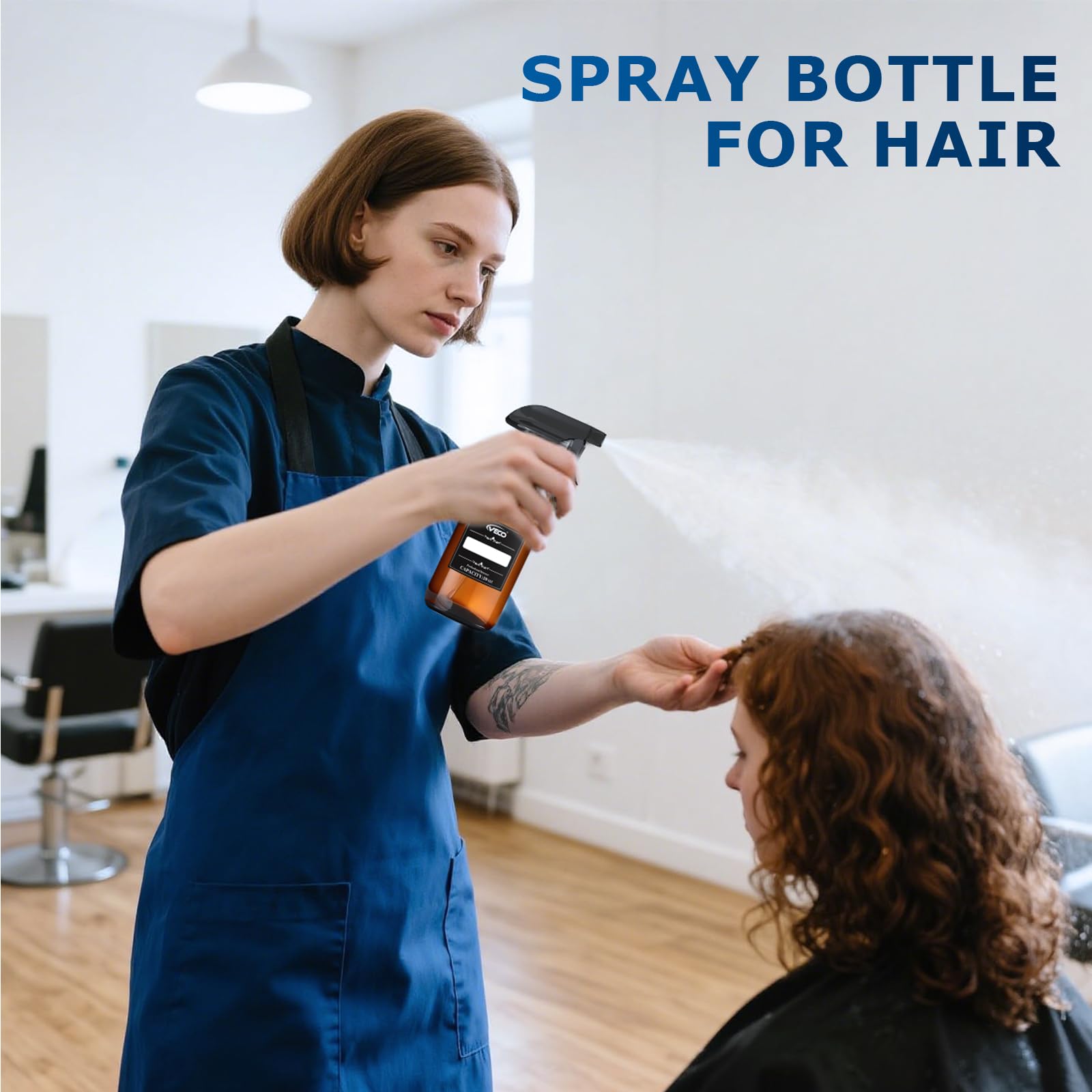 Veco 3-pack brown spray bottles for versatile use scenarios.
