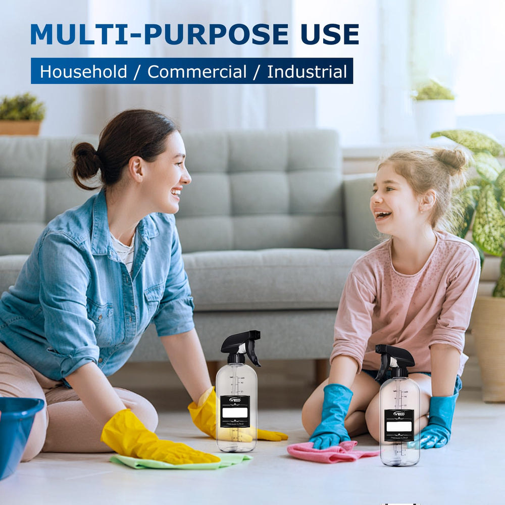 Veco bottles support easy dilution and reusable, eco-friendly cleaning.