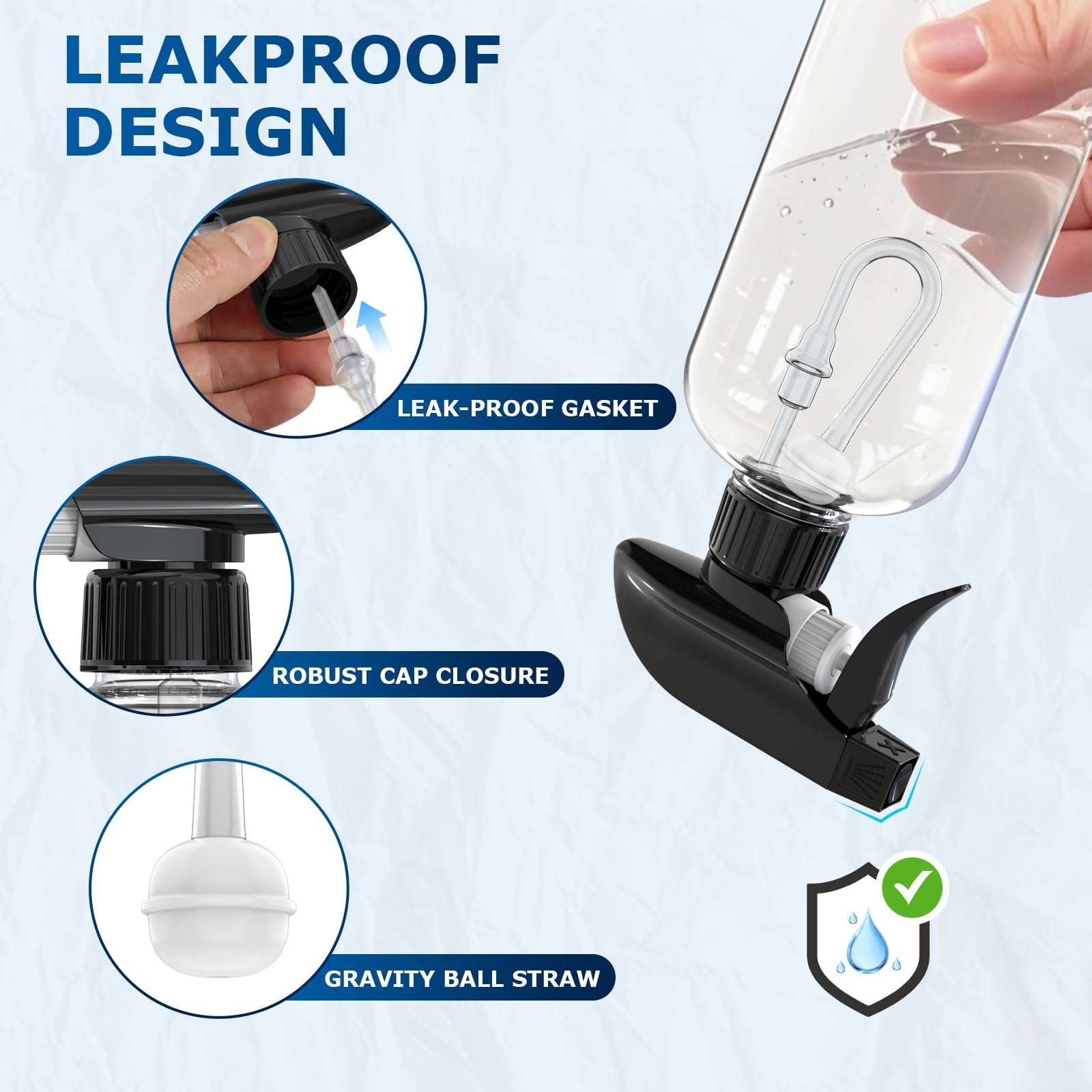 Veco foldable funnel attached for quick spill-free filling