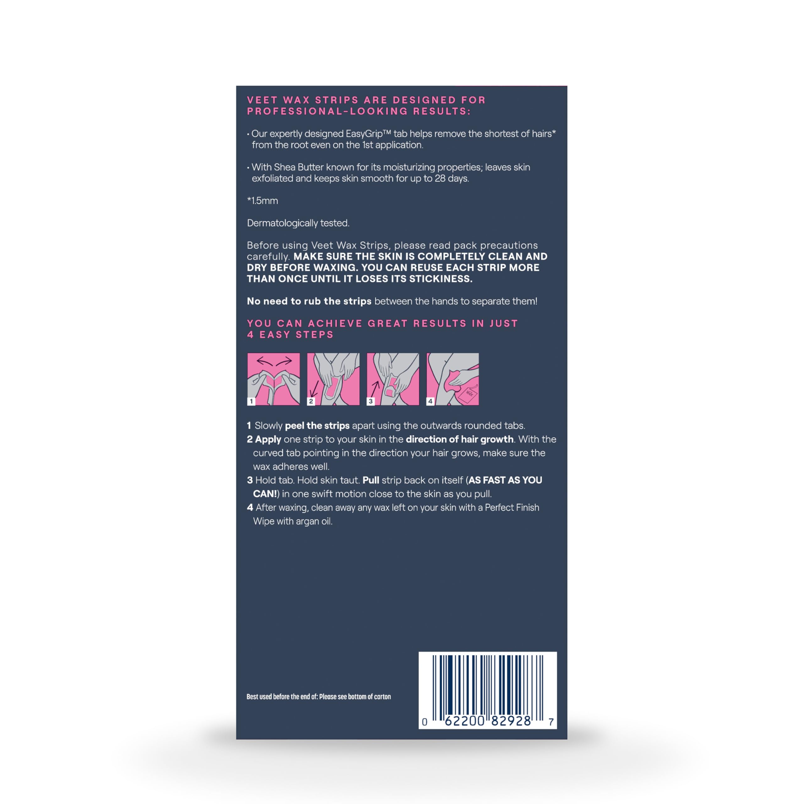 Veet brand trusted worldwide for reliable hair removal.