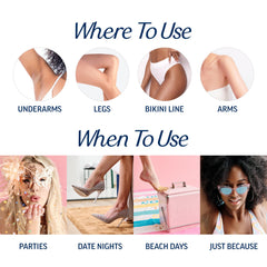Veet inner-thigh area usage showing comfortable, efficient waxing.